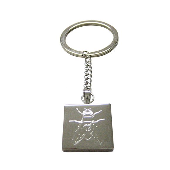 Etched Detailed Fly Bug Insect Keychain - Picture 1 of 2
